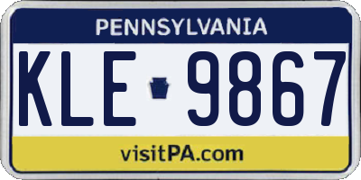 PA license plate KLE9867