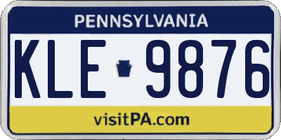 PA license plate KLE9876