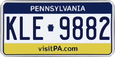 PA license plate KLE9882