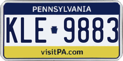 PA license plate KLE9883