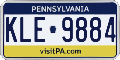 PA license plate KLE9884