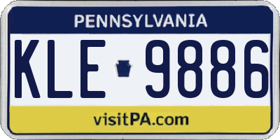 PA license plate KLE9886