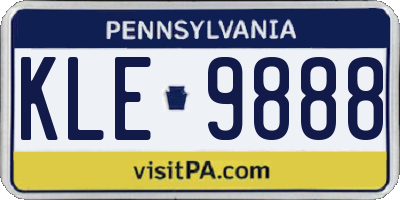 PA license plate KLE9888