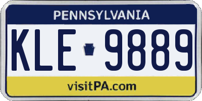 PA license plate KLE9889