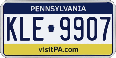 PA license plate KLE9907