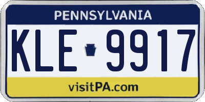 PA license plate KLE9917