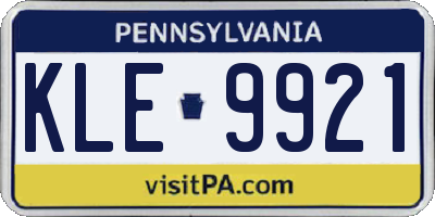 PA license plate KLE9921