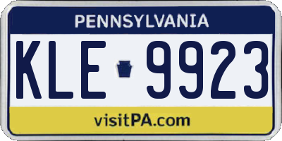 PA license plate KLE9923