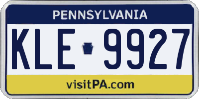 PA license plate KLE9927