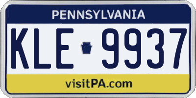 PA license plate KLE9937
