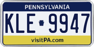PA license plate KLE9947