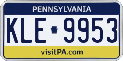 PA license plate KLE9953