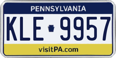 PA license plate KLE9957