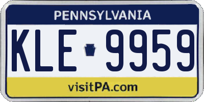 PA license plate KLE9959