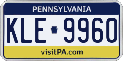 PA license plate KLE9960