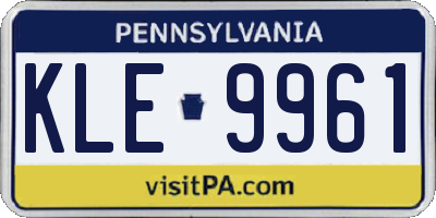 PA license plate KLE9961