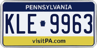 PA license plate KLE9963