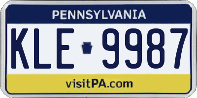 PA license plate KLE9987
