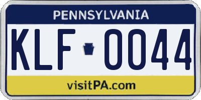 PA license plate KLF0044