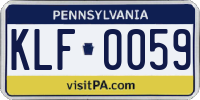 PA license plate KLF0059