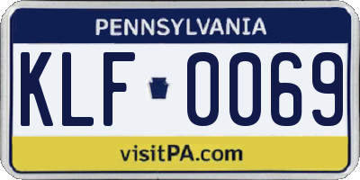 PA license plate KLF0069