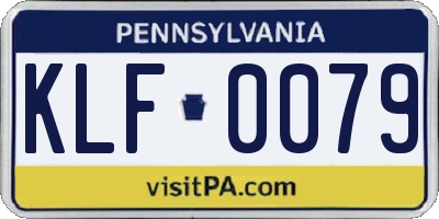 PA license plate KLF0079