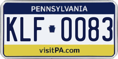 PA license plate KLF0083