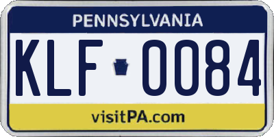 PA license plate KLF0084