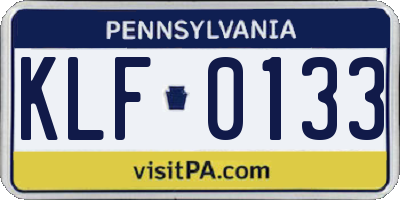 PA license plate KLF0133
