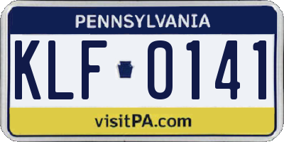 PA license plate KLF0141