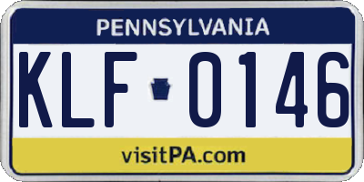 PA license plate KLF0146