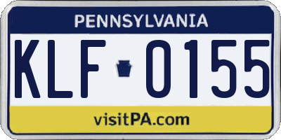 PA license plate KLF0155