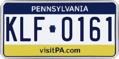 PA license plate KLF0161