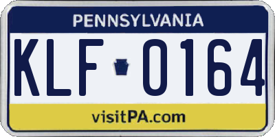 PA license plate KLF0164
