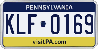 PA license plate KLF0169