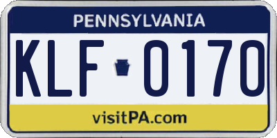 PA license plate KLF0170