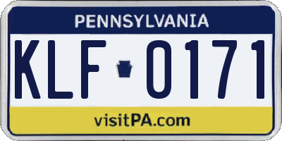 PA license plate KLF0171