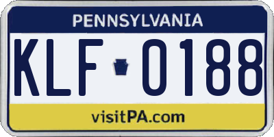 PA license plate KLF0188