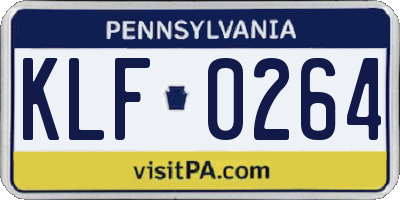 PA license plate KLF0264