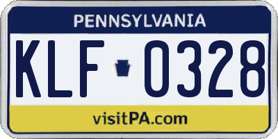 PA license plate KLF0328