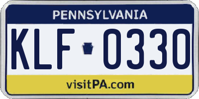 PA license plate KLF0330