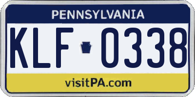 PA license plate KLF0338