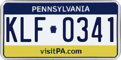 PA license plate KLF0341