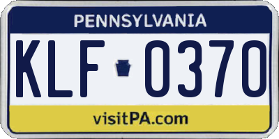 PA license plate KLF0370