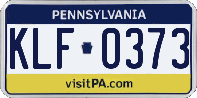 PA license plate KLF0373