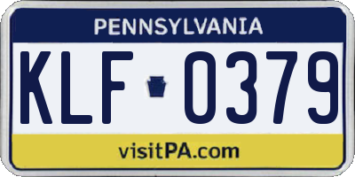 PA license plate KLF0379