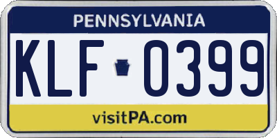PA license plate KLF0399