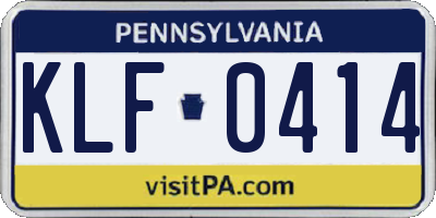 PA license plate KLF0414