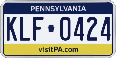 PA license plate KLF0424