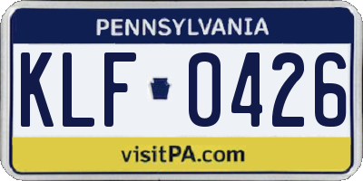 PA license plate KLF0426